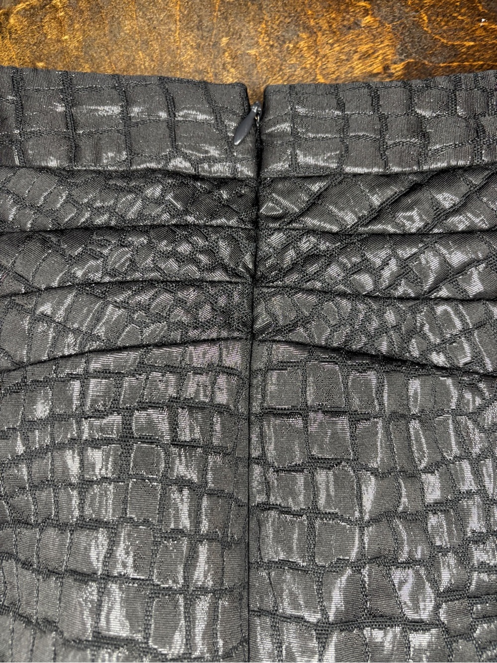 Worthington Black Textured Jacquard Pencil Skirt Size 8 Fully Lined - Picture 4 of 9